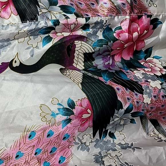 Sam Well O/S Silk Multicolored Print Kimono Robe - Picture 5 of 10